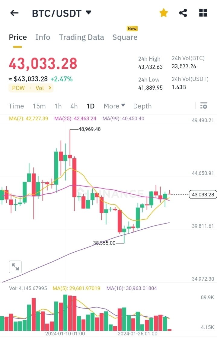 BTC 价格分析：价格预计飙升至 44,000 美元区域