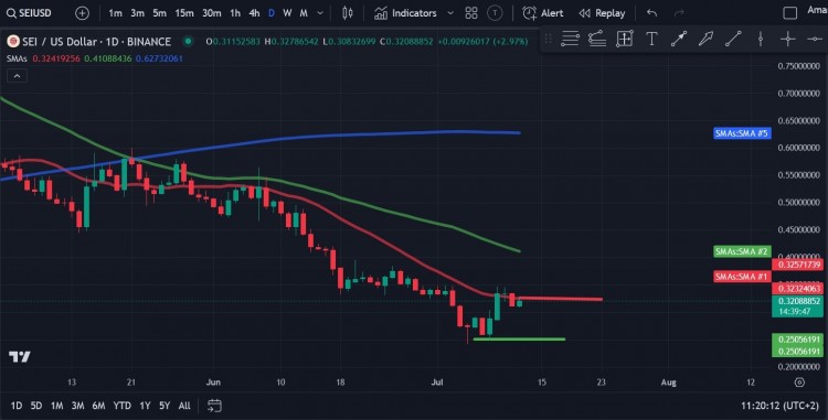 SEI在过去7天内上涨超过25多头正瞄准一个关键阻力位若突破该水平可能为反转奠定基础推